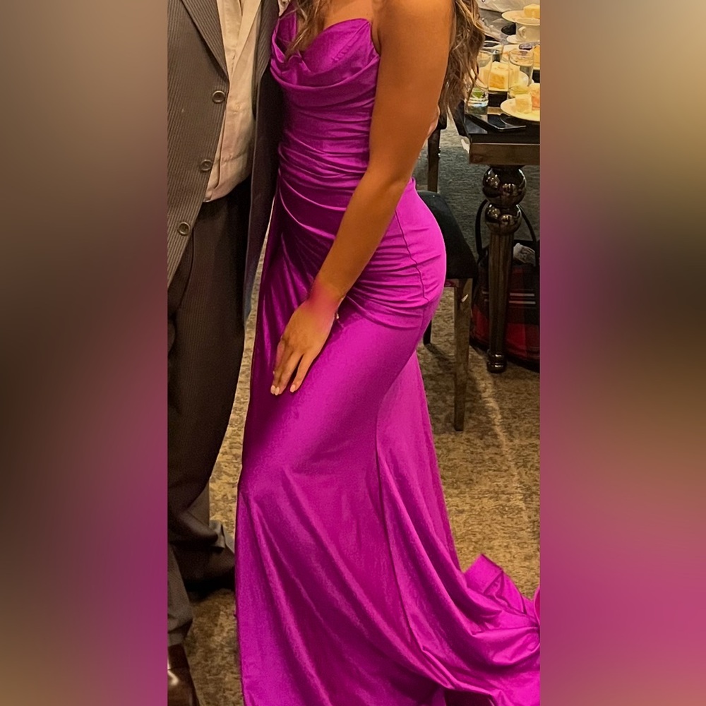 Jessica Angel Purple Strapless Evening Dress
